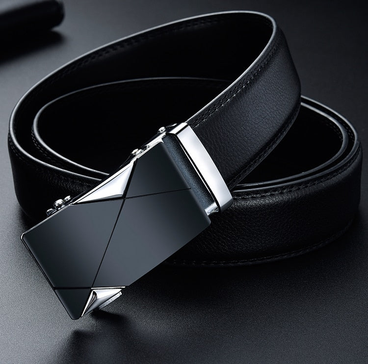 Cinto Masculino de Couro Preto Vondore LV02