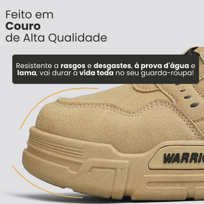 Kit Bota Militar Warrior Masculina de Couro Legitimo + 3 BRINDES: Cinto, Relógio e Carteira