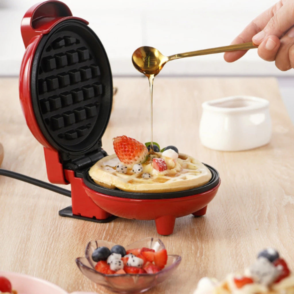 Mini Máquina de Waffles Elétrica Portátil