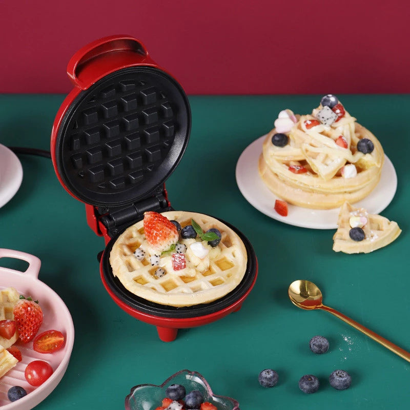 Mini Máquina de Waffles Elétrica Portátil