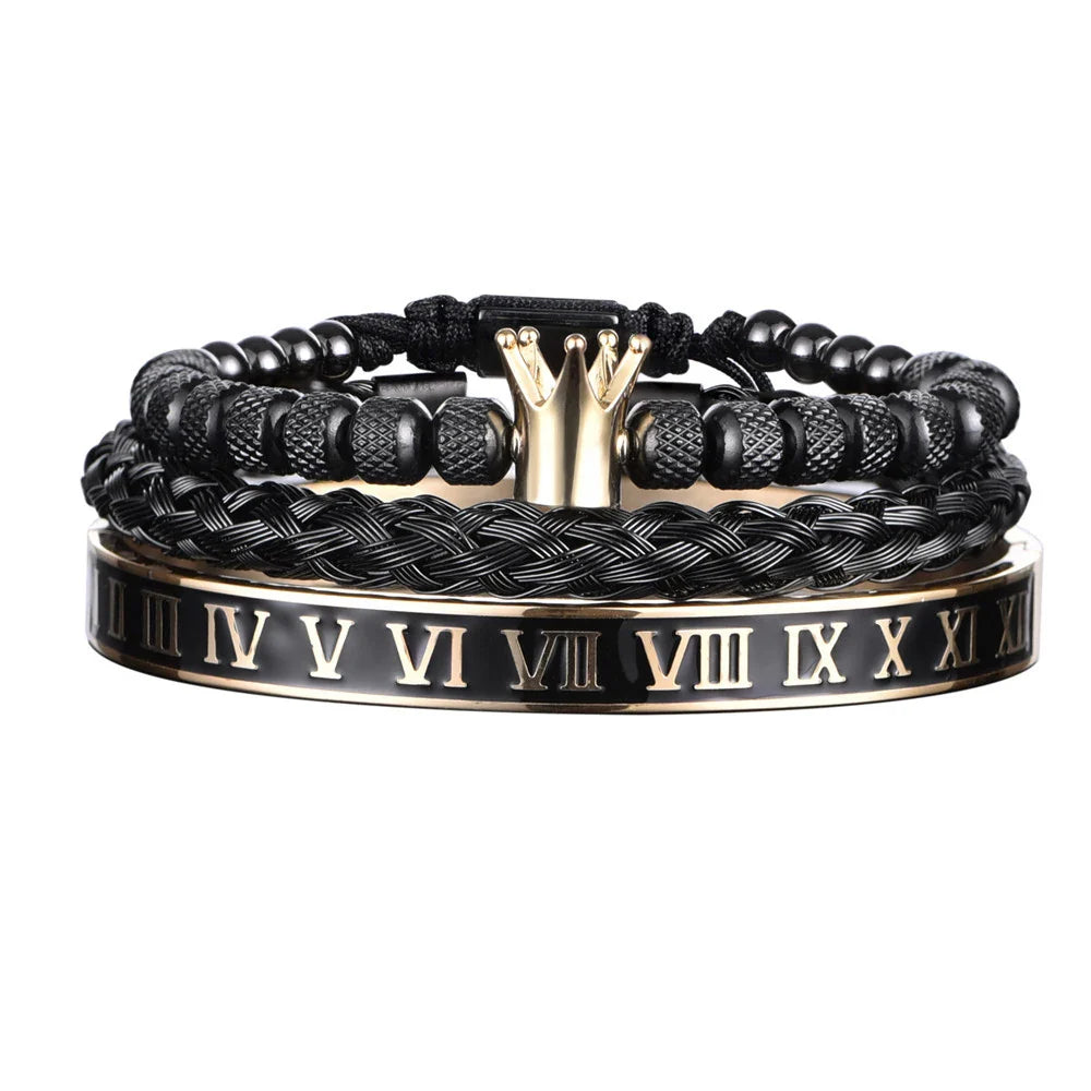 Conjunto de Pulseiras Força Real em Aço Inoxidável - Leve 3, Pague 2