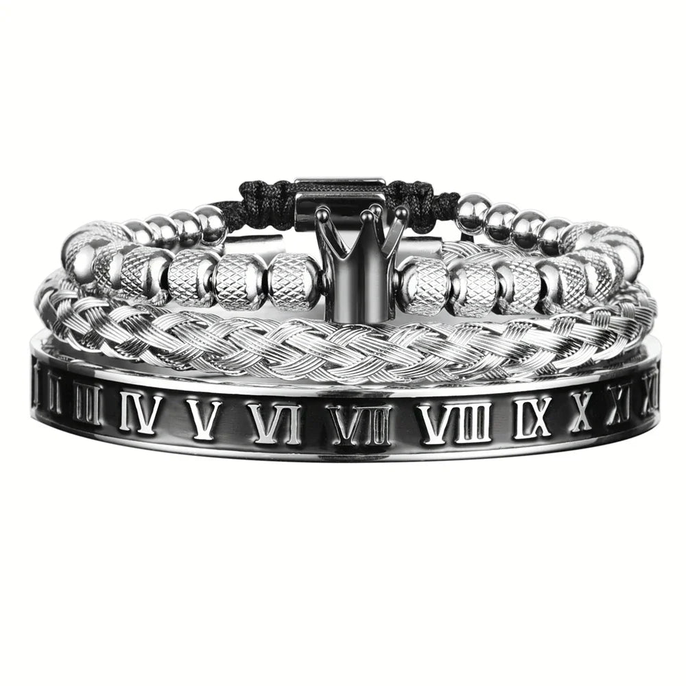 Conjunto de Pulseiras Força Real em Aço Inoxidável - Leve 3, Pague 2