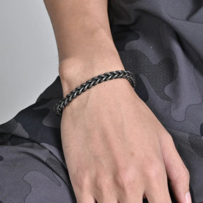 Pulseira Masculina em Aço Inoxidável Elegante e Robusta Estilo Urbano